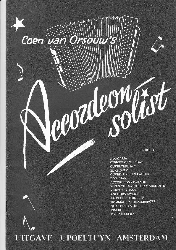 télécharger la partition d'accordéon Coen van Orsouw's : Accordeon Solist (15 Titres) au format PDF