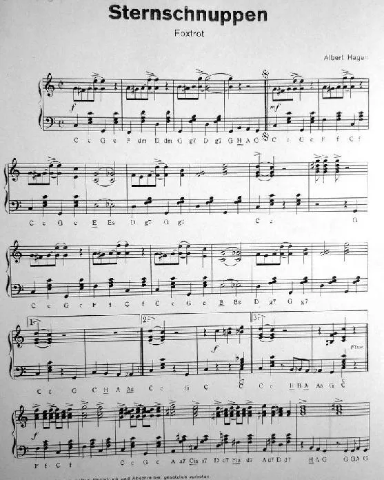 télécharger la partition d'accordéon Sternschnuppen (Etoiles filantes) (Foxtrot) (Accordéon) au format PDF