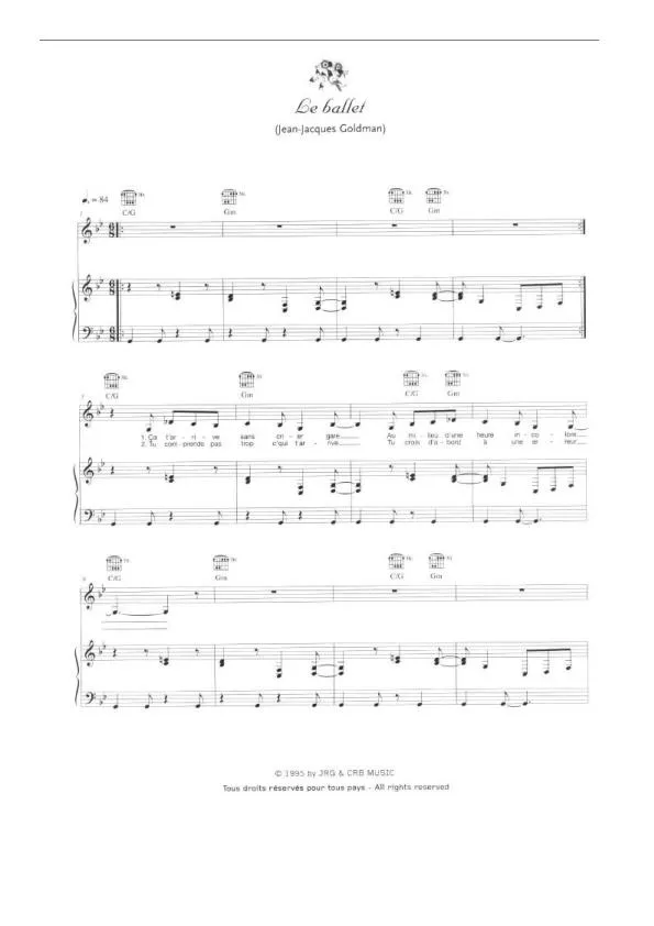 télécharger la partition d'accordéon Le ballet (Chant :Céline Dion) au format PDF