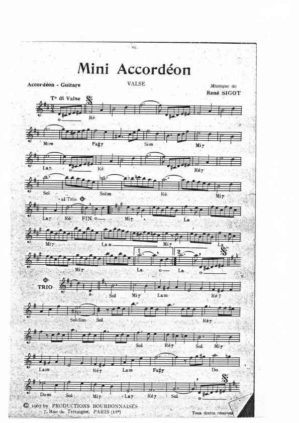 télécharger la partition d'accordéon Mini Accordéon (Valse) au format PDF