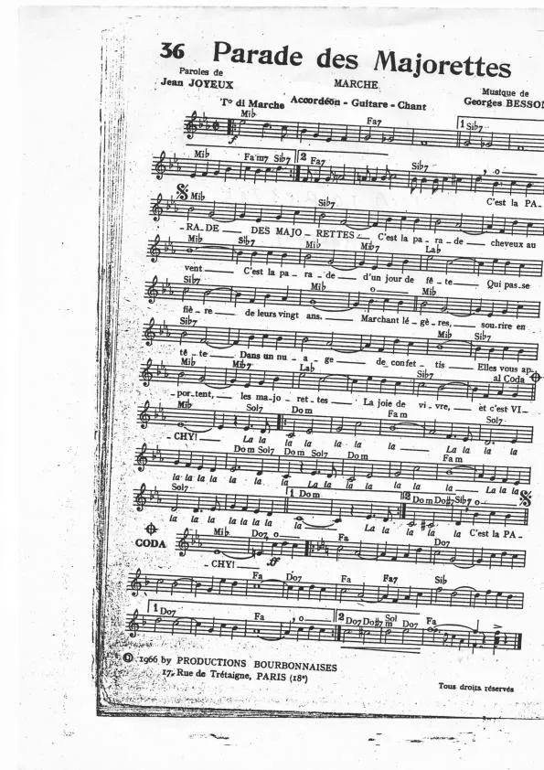 télécharger la partition d'accordéon Parade des Majorettes (Marche) au format PDF