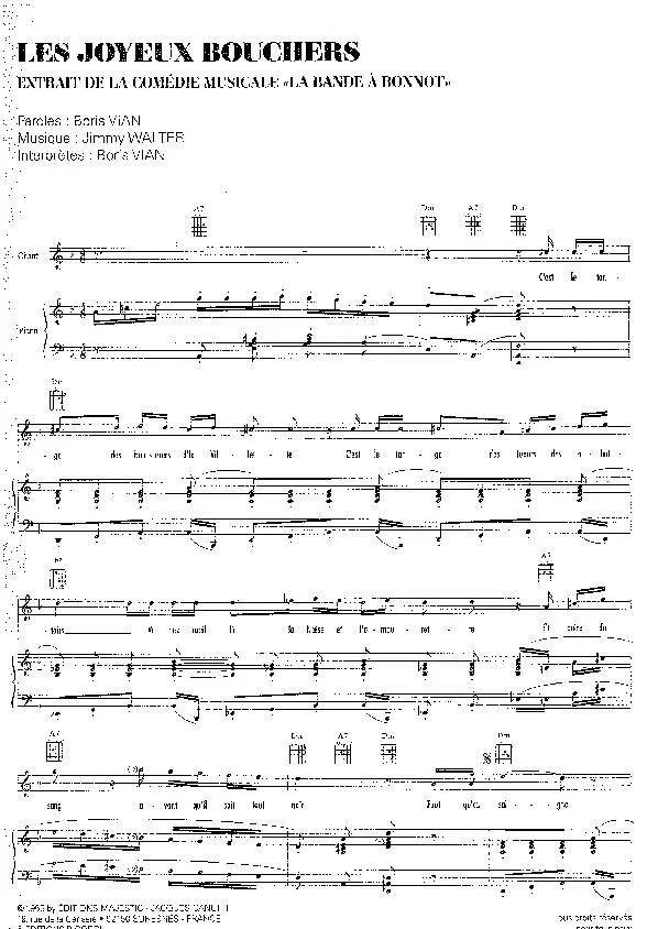 télécharger la partition d'accordéon Les joyeux bouchers (Extrait de la Comédie Musicale : La Bande à Bonnot) (Tango) au format PDF