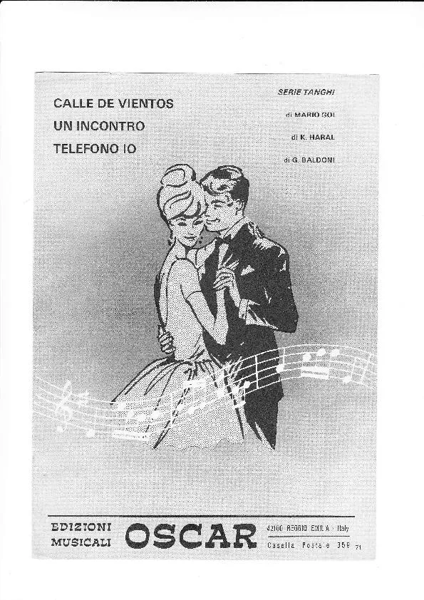 télécharger la partition d'accordéon 3 Titres : Calle de vientos + Un Incontro + Telefono Io au format PDF