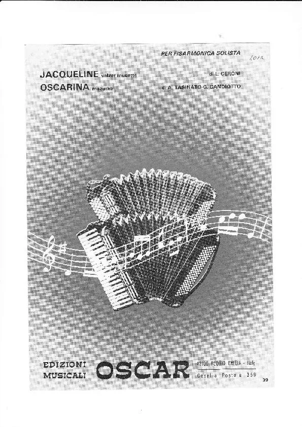 télécharger la partition d'accordéon 2 Titres : Jacqueline + Oscarina au format PDF