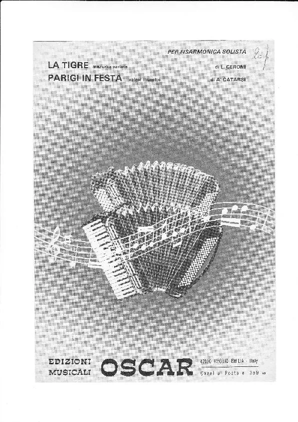 télécharger la partition d'accordéon 2 Titres : La tigre + Parigi in festa au format PDF