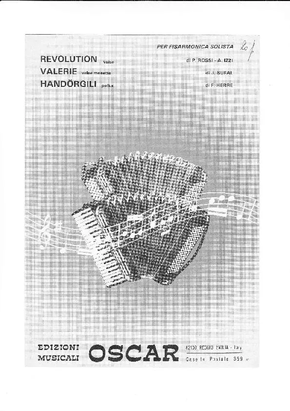 télécharger la partition d'accordéon 3 Titres : Révolution + Valérie + Handörgili au format PDF