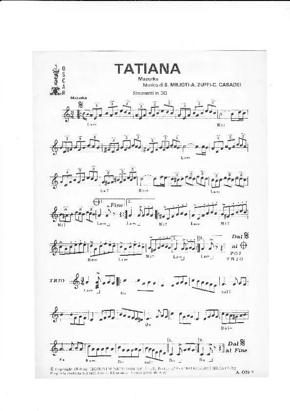 télécharger la partition d'accordéon 4 Titres : Tatiana + Sax Innamorato + Mazurka al mare + Ti voglio con me au format PDF