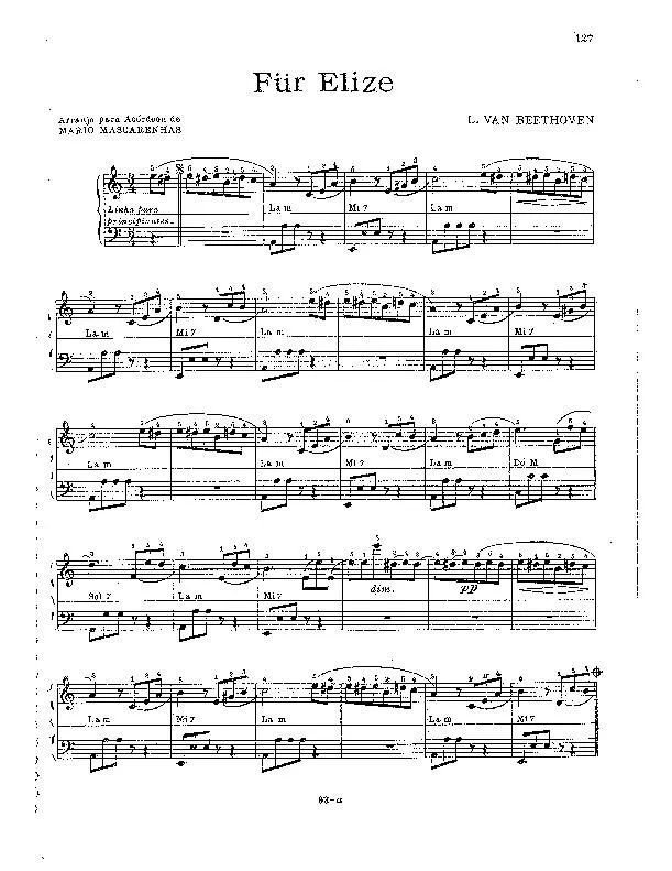 télécharger la partition d'accordéon Für Elise (Lettre à Elise) (Arrangement pour accordéon de Mario Mascarenhas) au format PDF