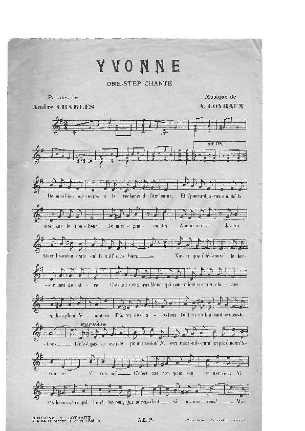télécharger la partition d'accordéon Yvonne (One Step Chanté) au format PDF