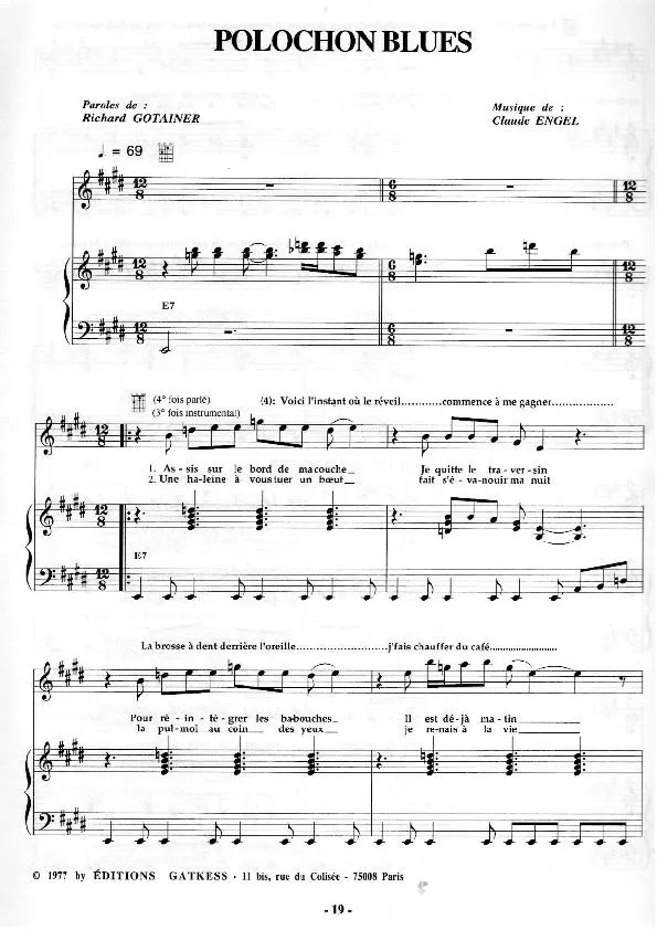 télécharger la partition d'accordéon Polochon Blues au format PDF