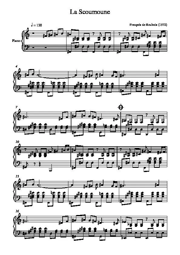 télécharger la partition d'accordéon La Scoumoune (Partition Piano) au format PDF