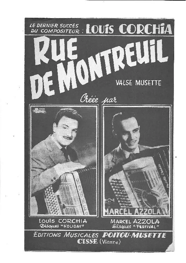télécharger la partition d'accordéon Rue de Montreuil (Valse) au format PDF