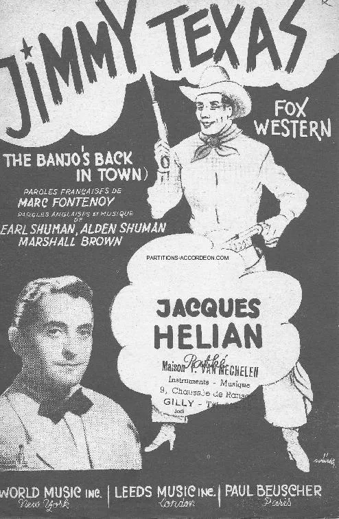 télécharger la partition d'accordéon Jimmy Texas (The banjo's back in town) (Chant : Jacques Hélian) (Fox Western) au format PDF