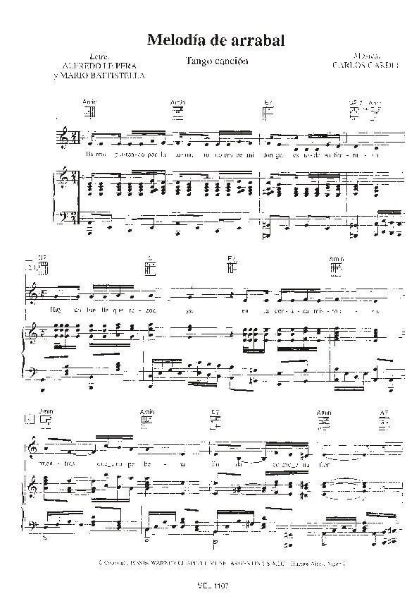 télécharger la partition d'accordéon Melodia de arrabal (Tango Chanté) au format PDF