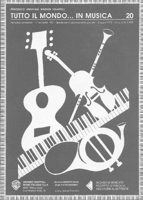 télécharger la partition d'accordéon Tutto Il Mondo In Musica (Volume 20) (19 Titres) au format PDF