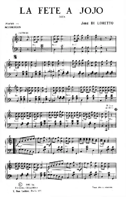 télécharger la partition d'accordéon La fête à Jojo (Orchestration) (Java) au format PDF