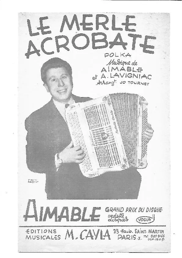 télécharger la partition d'accordéon Le merle acrobate au format PDF