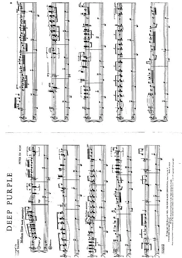 télécharger la partition d'accordéon Deep Purple (Arrangement : Van Damme) au format PDF