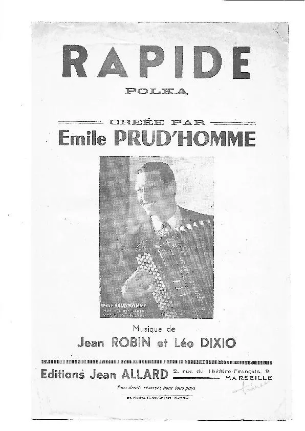 télécharger la partition d'accordéon Rapide (Créée par : Emile Prud'Homme) (Polka) au format PDF