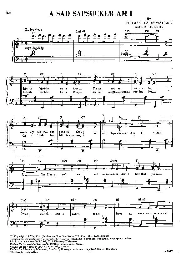 télécharger la partition d'accordéon A sad sapsucker am I (Fox Trot) au format PDF