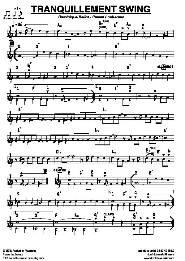 télécharger la partition d'accordéon Tranquillement Swing (Fox Trot) au format PDF