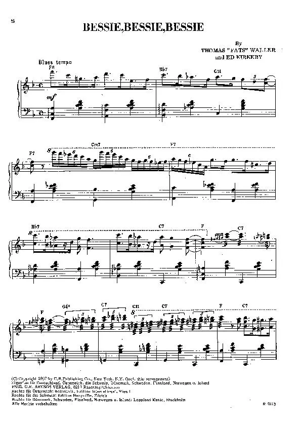 télécharger la partition d'accordéon Bessie Bessie Bessie (Blues) au format PDF