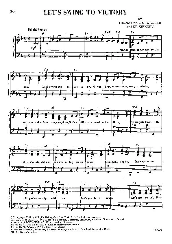 télécharger la partition d'accordéon Let's swing to Victory (Fox Swing) au format PDF