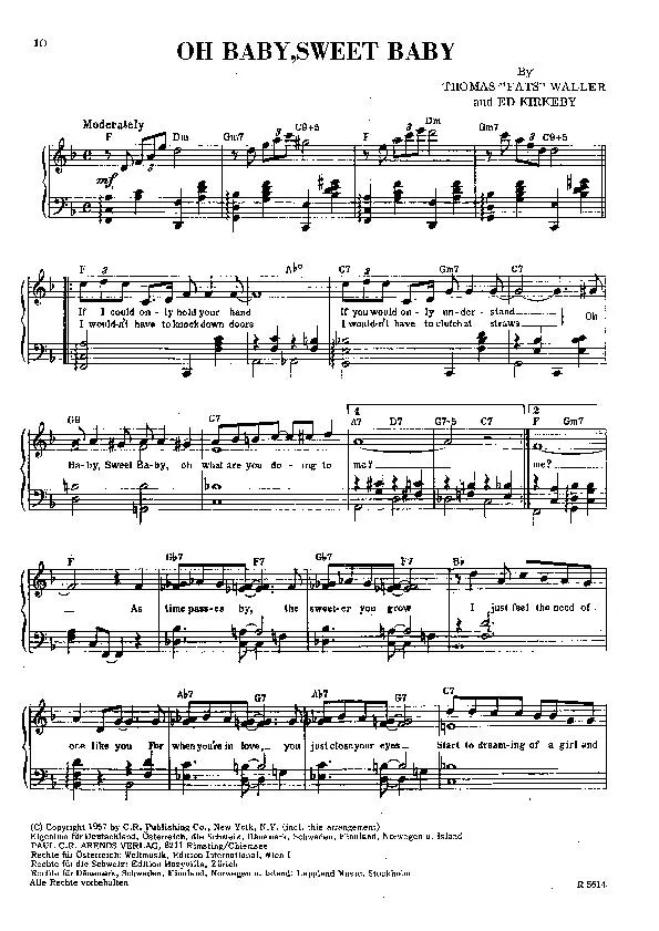 télécharger la partition d'accordéon Oh baby Sweet baby (Slow Fox Trot) au format PDF