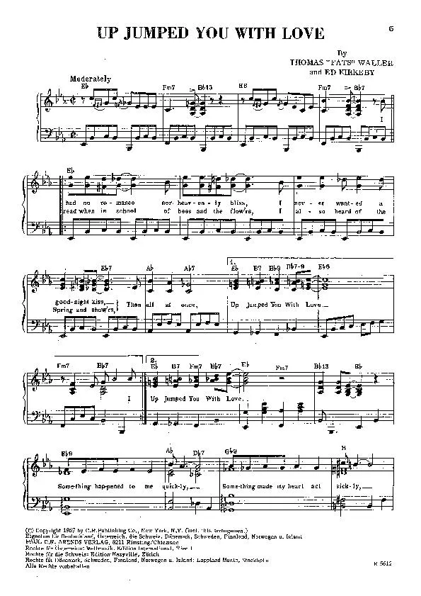 télécharger la partition d'accordéon Up jumped you with love (Slow / Fox Trot) au format PDF