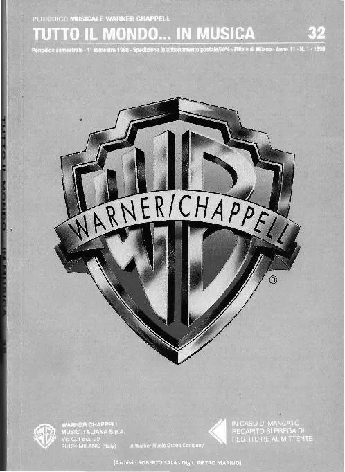 télécharger la partition d'accordéon Tutto Il Mondo In Musica (Volume 32) (20 Titres) au format PDF