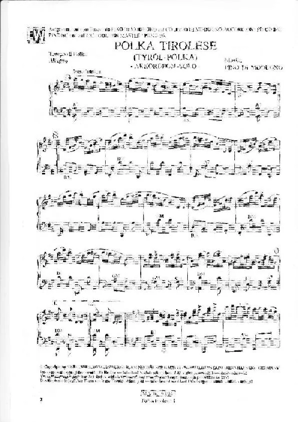 télécharger la partition d'accordéon Polka Tirolese / Tyrol Polka au format PDF