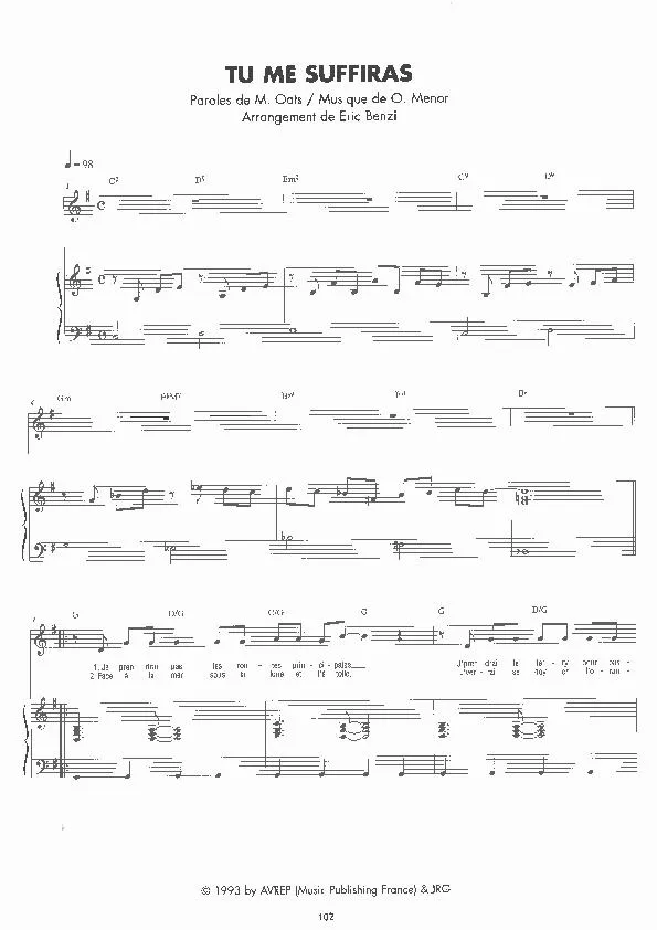 télécharger la partition d'accordéon Tu me suffiras (Arrangement : Eric Benzi) (Interprète : Marc Lavoine) (Disco Rock) au format PDF