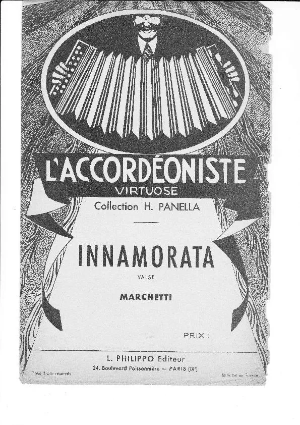 télécharger la partition d'accordéon Innamorata / Enamourée (Arrangement : Henri Panella) (Valse) au format PDF