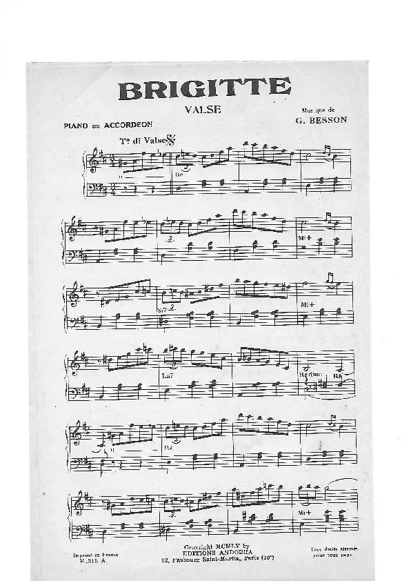 télécharger la partition d'accordéon Brigitte (Valse) au format PDF