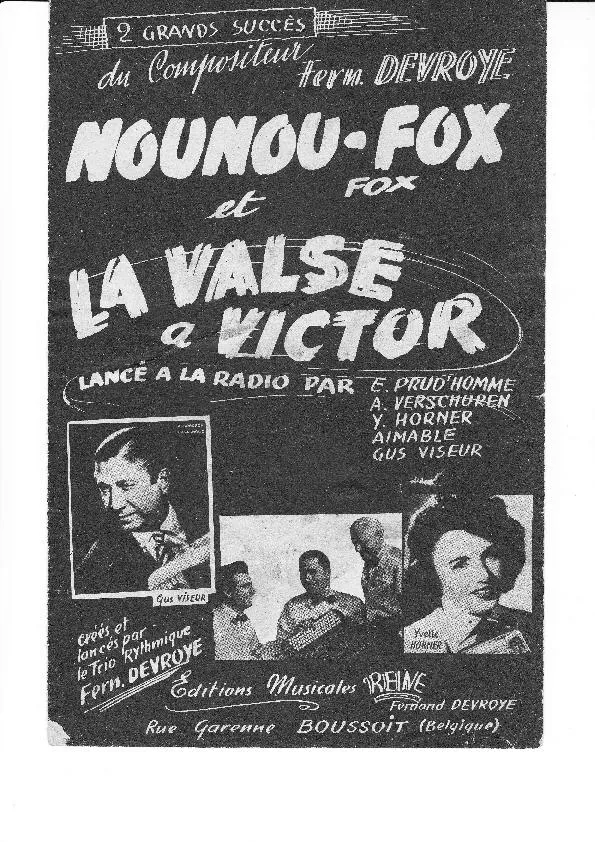 télécharger la partition d'accordéon Nou Nou Fox + La valse à Victor au format PDF