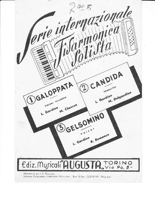 télécharger la partition d'accordéon Serie internazionale Fisarmonica Solista : Galoppata + Candida + Gelsomino (3 Titres) au format PDF