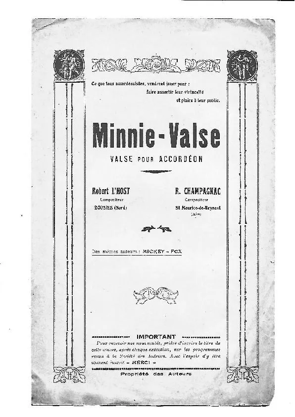 télécharger la partition d'accordéon Minnie Valse au format PDF