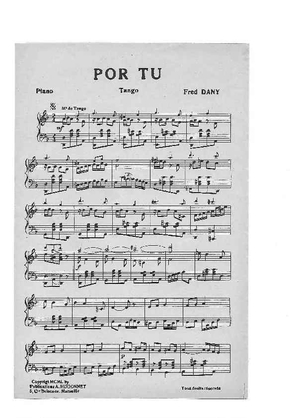 télécharger la partition d'accordéon Por Tu (Tango) au format PDF