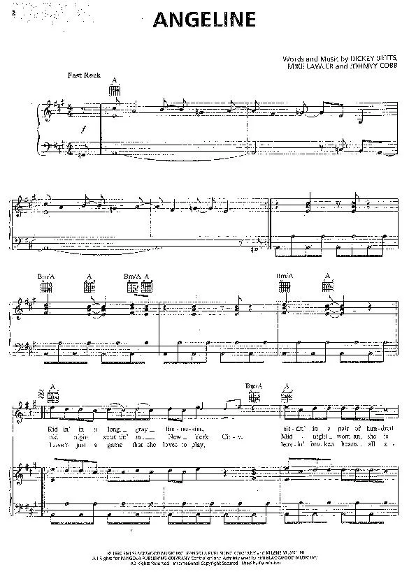 télécharger la partition d'accordéon Angeline (Interprètes : The Allman Brothers Band) (Rock and Roll) au format PDF