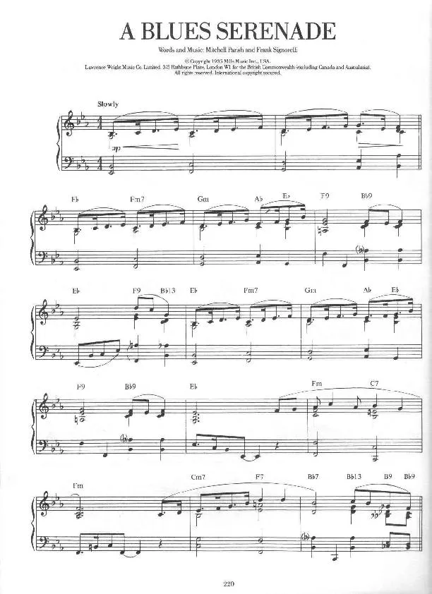 télécharger la partition d'accordéon A blues serenade (Slow) au format PDF