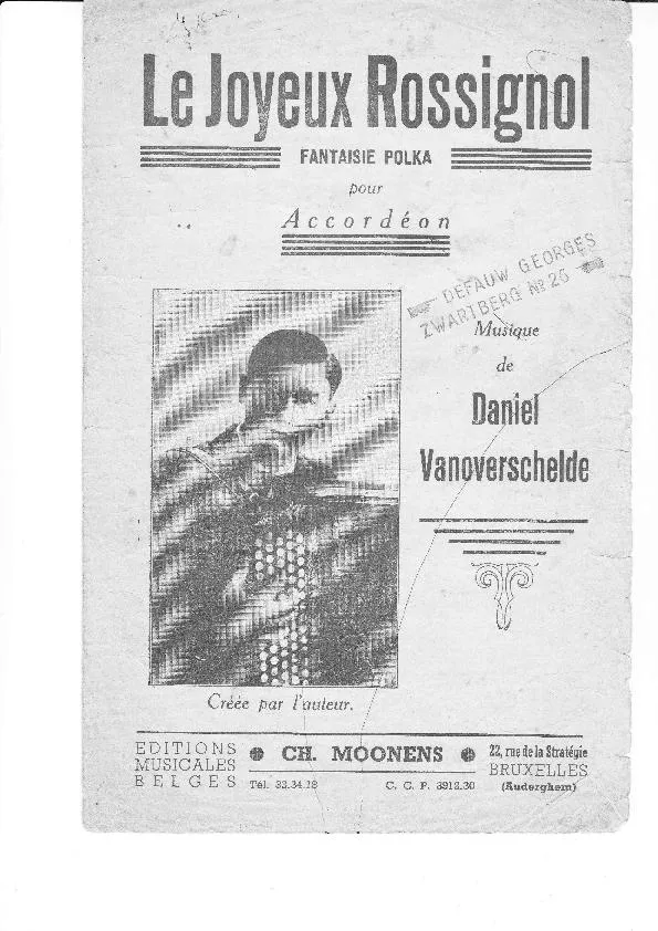 télécharger la partition d'accordéon Le joyeux rossignol (Fantaisie Polka) au format PDF