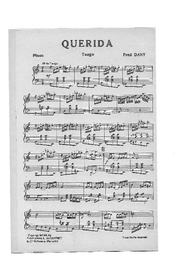 télécharger la partition d'accordéon Querida (Tango) au format PDF