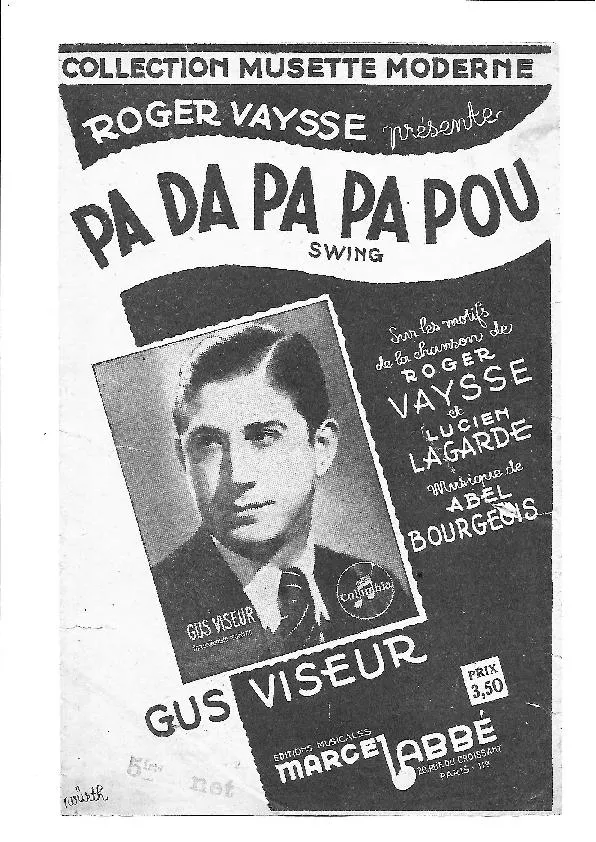 télécharger la partition d'accordéon Pa Da Pa Pa Pou (Sur les motifs de la chanson de : Roger Vaysse et Lucien Lagarde) (Enregistré par : Gus Viseur) (Fox Vif) au format PDF