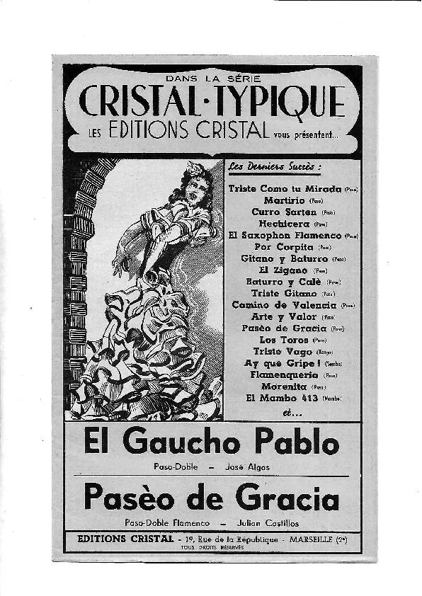 télécharger la partition d'accordéon Pasèo de gracia (Orchestration) (Paso Doble Flamenco) au format PDF