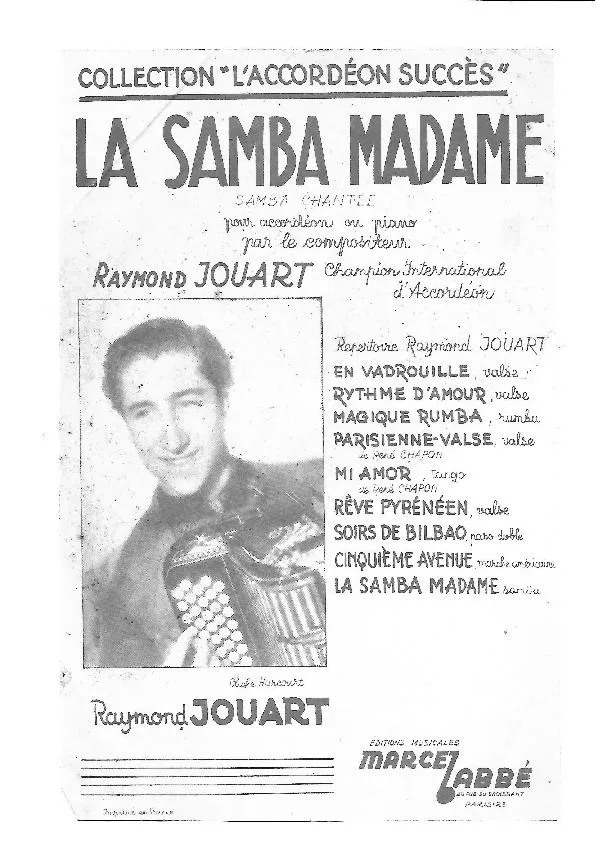 télécharger la partition d'accordéon La samba Madame au format PDF
