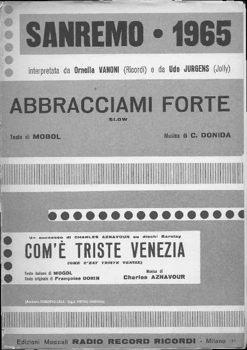 télécharger la partition d'accordéon Abbracciami Forte (Chant : Ornella Vanoni / Udo Jurgens) (Orchestration) (Slow) au format PDF