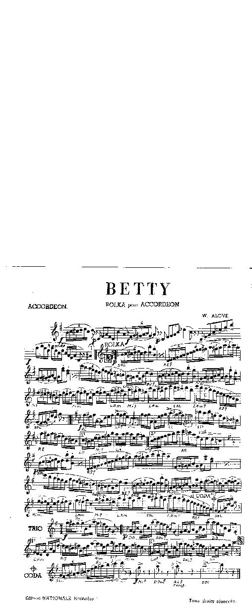 télécharger la partition d'accordéon Betty (Polka) au format PDF