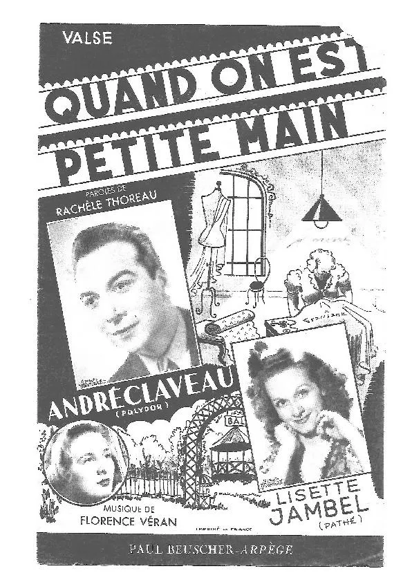 télécharger la partition d'accordéon Quand on est petite main (Chant : André Claveau / Lisette Jambel) (Java Chantée) au format PDF