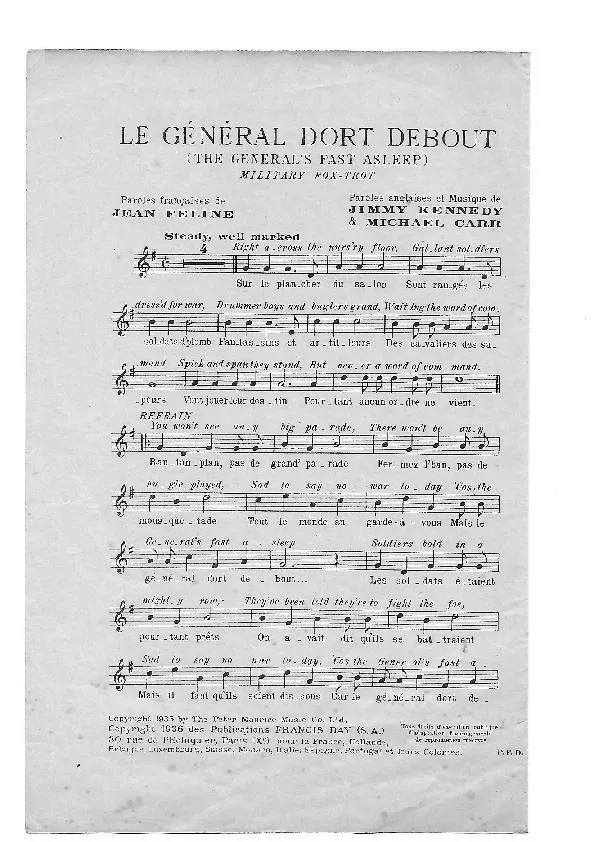 télécharger la partition d'accordéon Le général dort debout (The general's fast asleep) (Military Fox-Trot) au format PDF