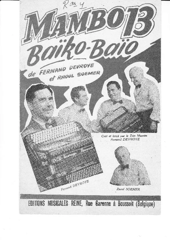 télécharger la partition d'accordéon Baïko Baïo + Mambo 13 au format PDF